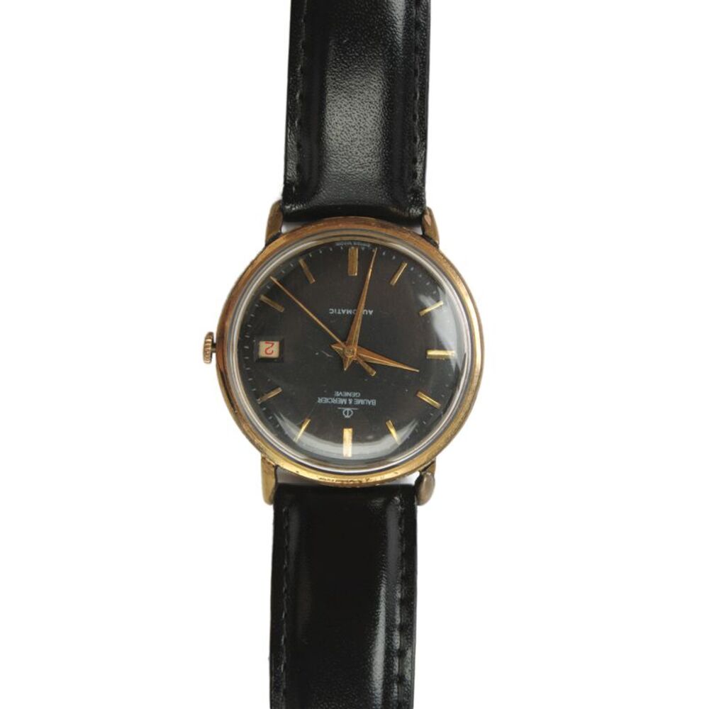 Baume & Mercier Mens Vintage Gold Plated Date Complication Automatic Watch 33.5m